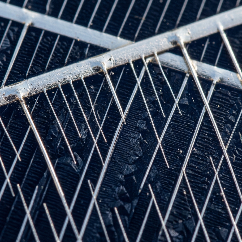 Detail of monocrystalline silicon cells on solar panel